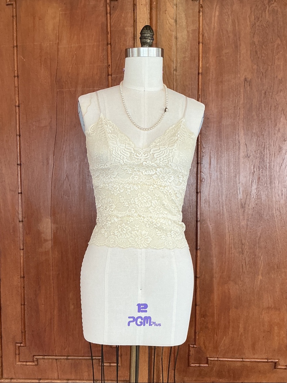 Vintage Abercrombie & Fitch Stretch Cream Lace Camisole Tank